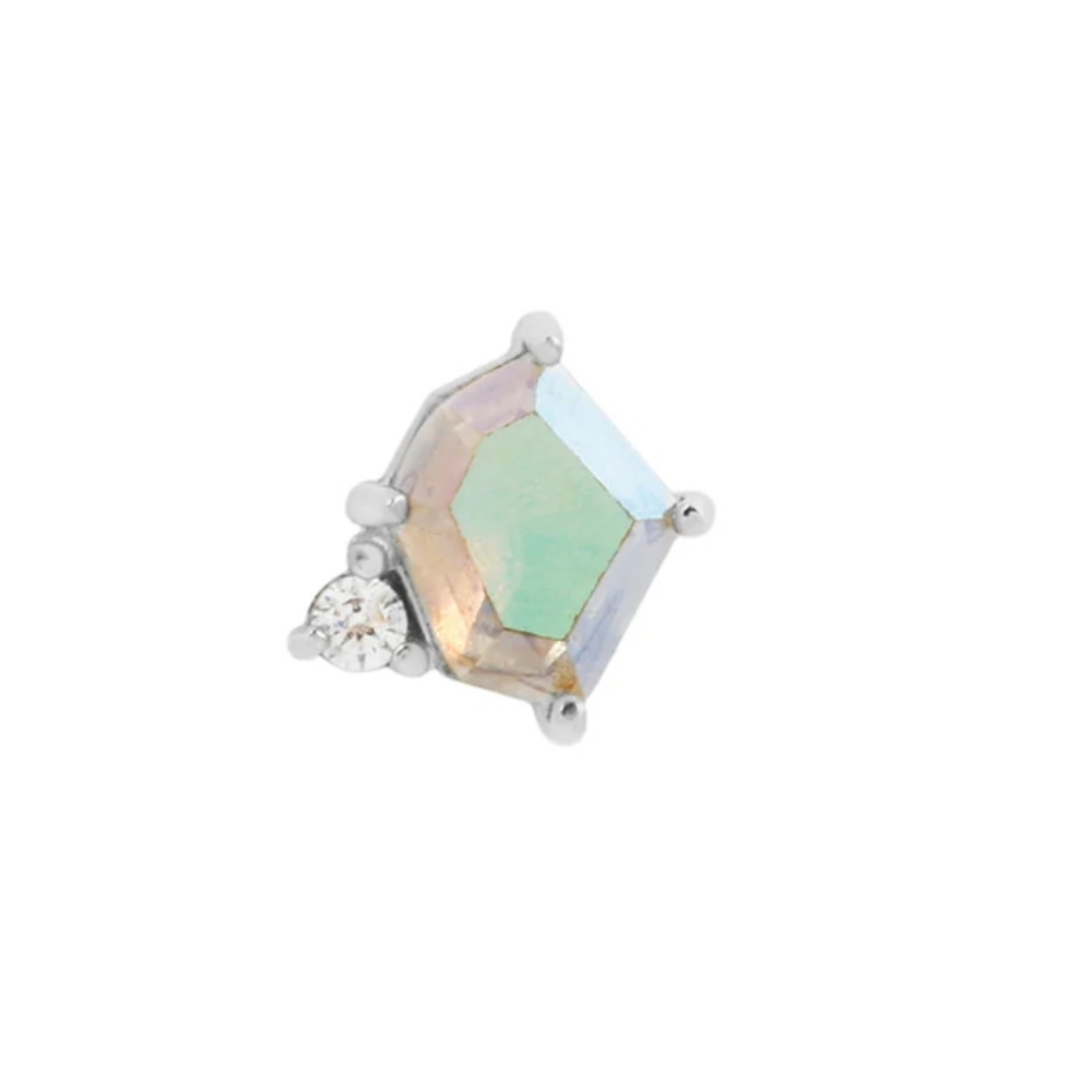 Buddha Jewelry 14k White Gold Mercury Mist Threadless Elicit End